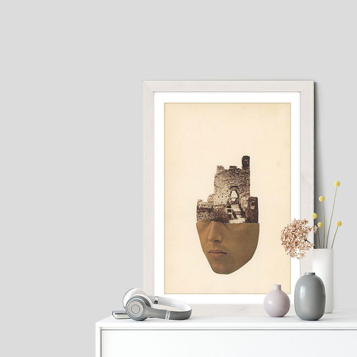 Head Stone Art Print White Frame – image 7