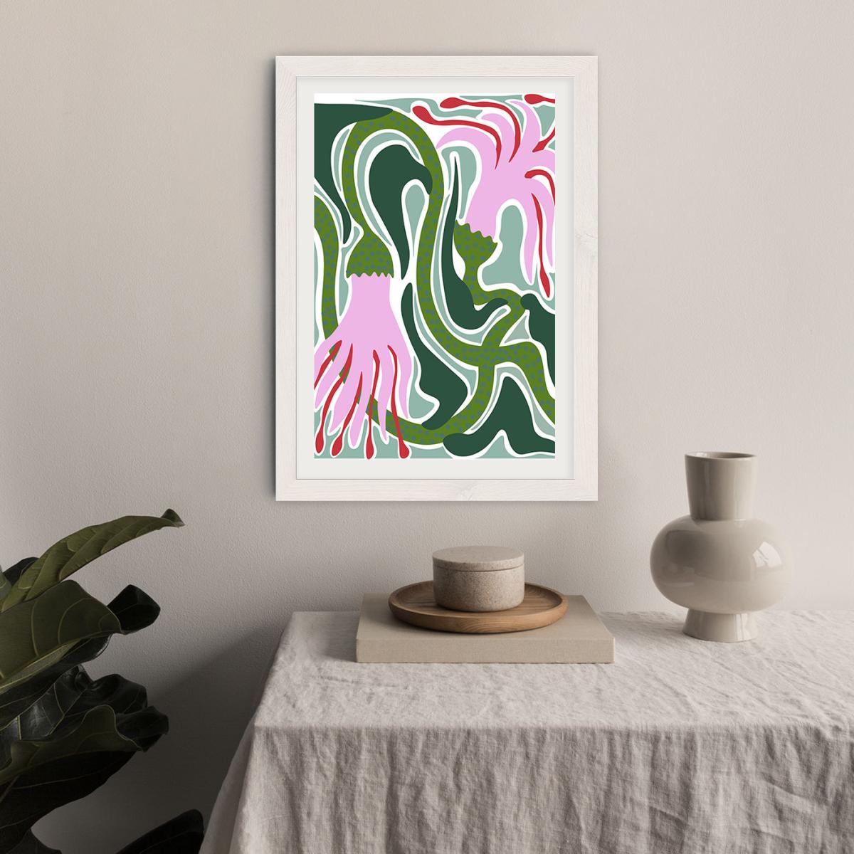 Flowing Like The Ocean Art Print White Frame – image 2