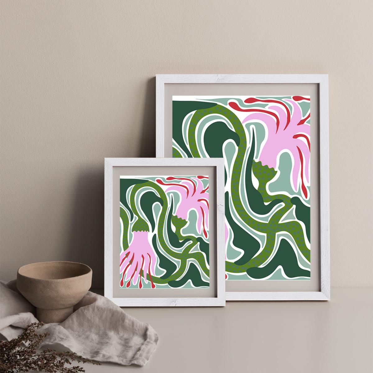 Flowing Like The Ocean Art Print White Frame – image 11