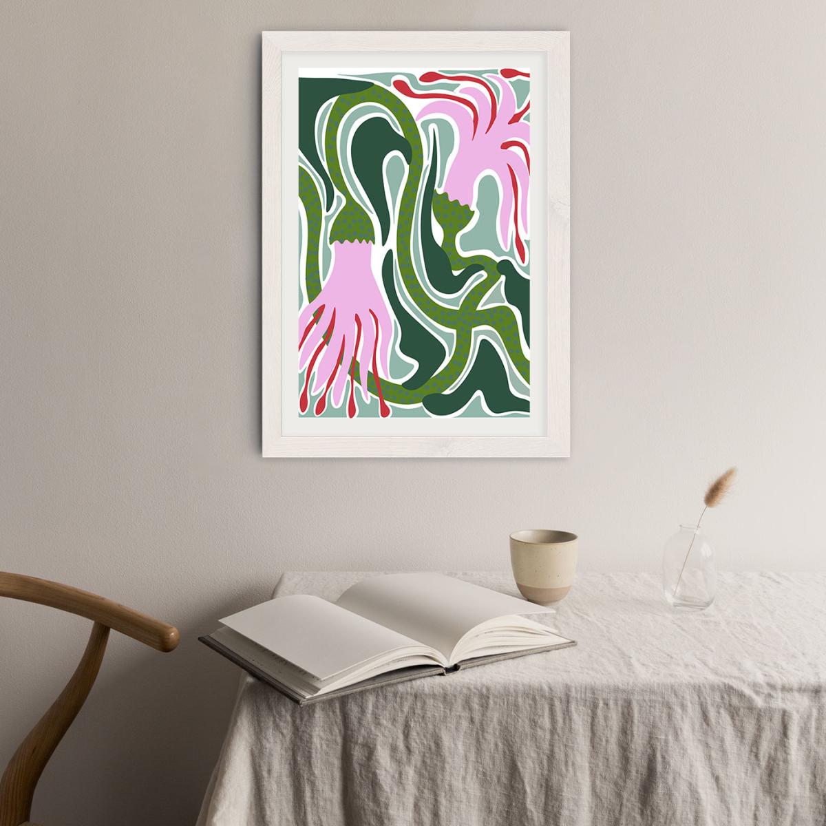 Flowing Like The Ocean Art Print White Frame – image 3