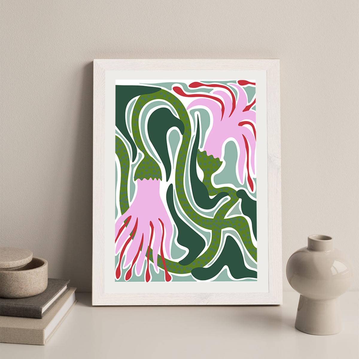 Flowing Like The Ocean Art Print White Frame – image 4