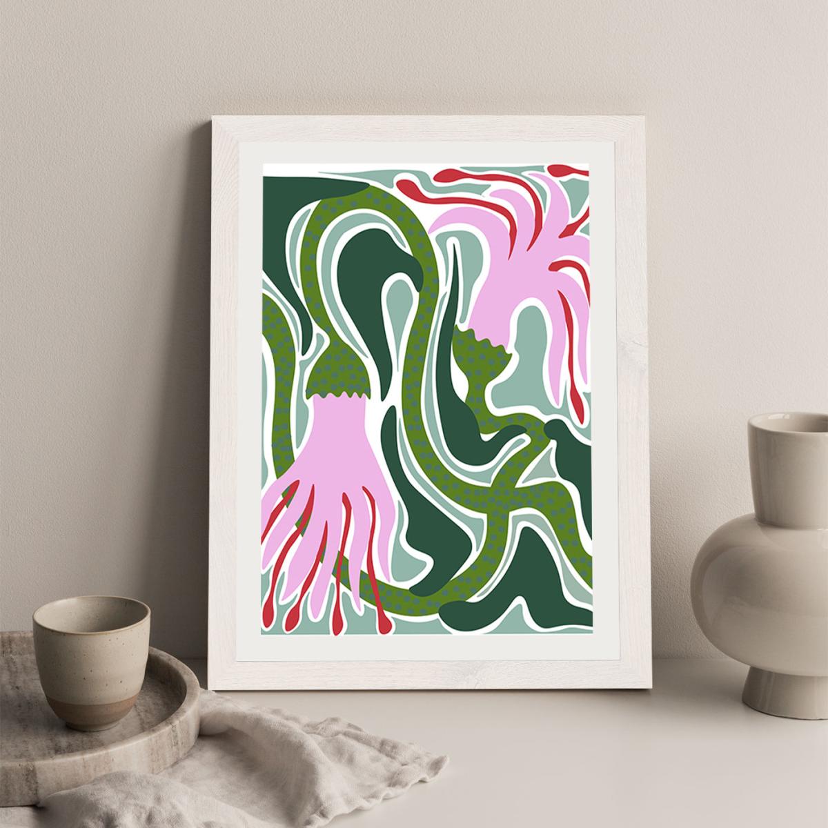 Flowing Like The Ocean Art Print White Frame – image 5