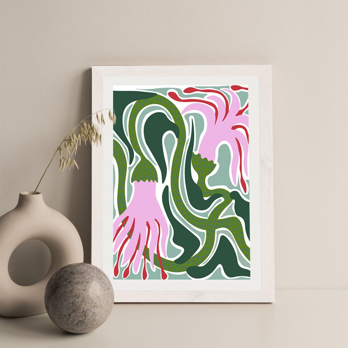 Flowing Like The Ocean Art Print White Frame – image 6