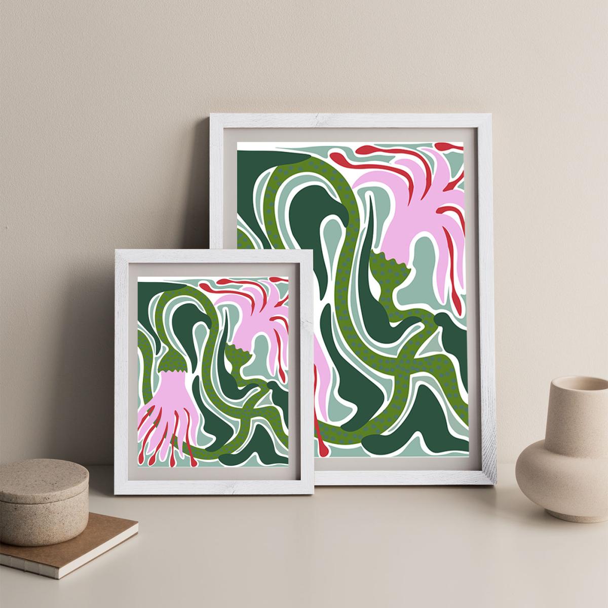 Flowing Like The Ocean Art Print White Frame – image 7