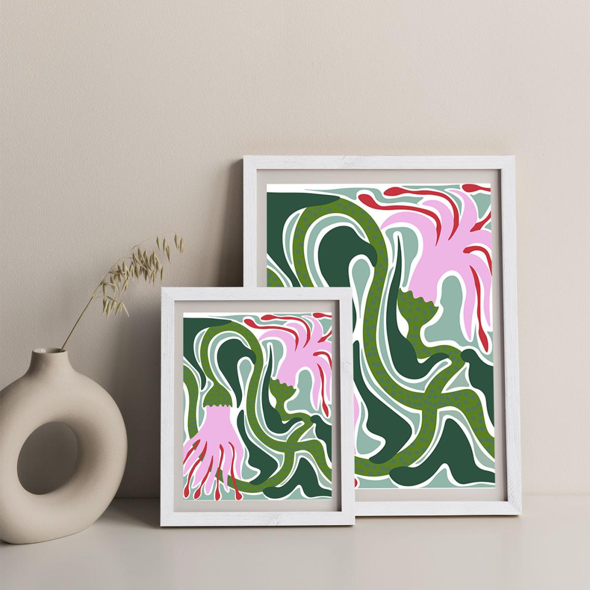 Flowing Like The Ocean Art Print White Frame – image 8