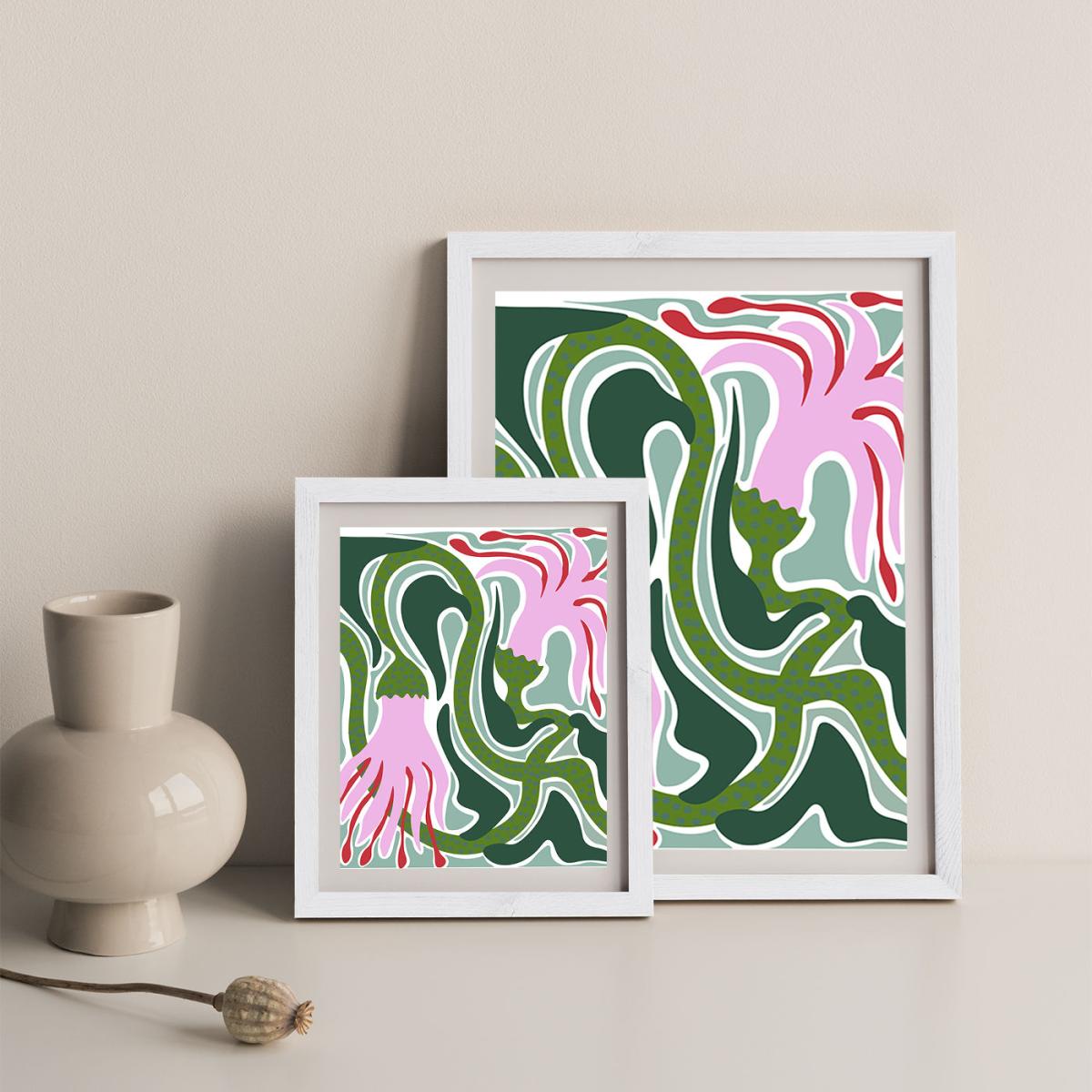 Flowing Like The Ocean Art Print White Frame – image 9