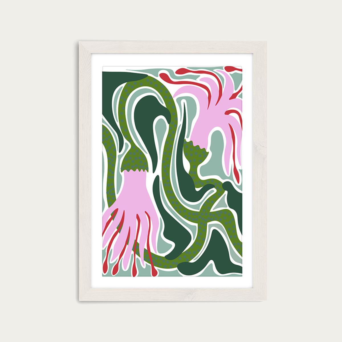 Flowing Like The Ocean Art Print White Frame – image 1