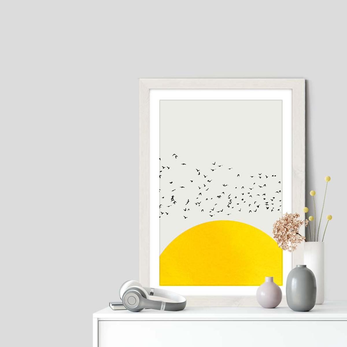 A Thousand Birds Art Print White Frame – image 7