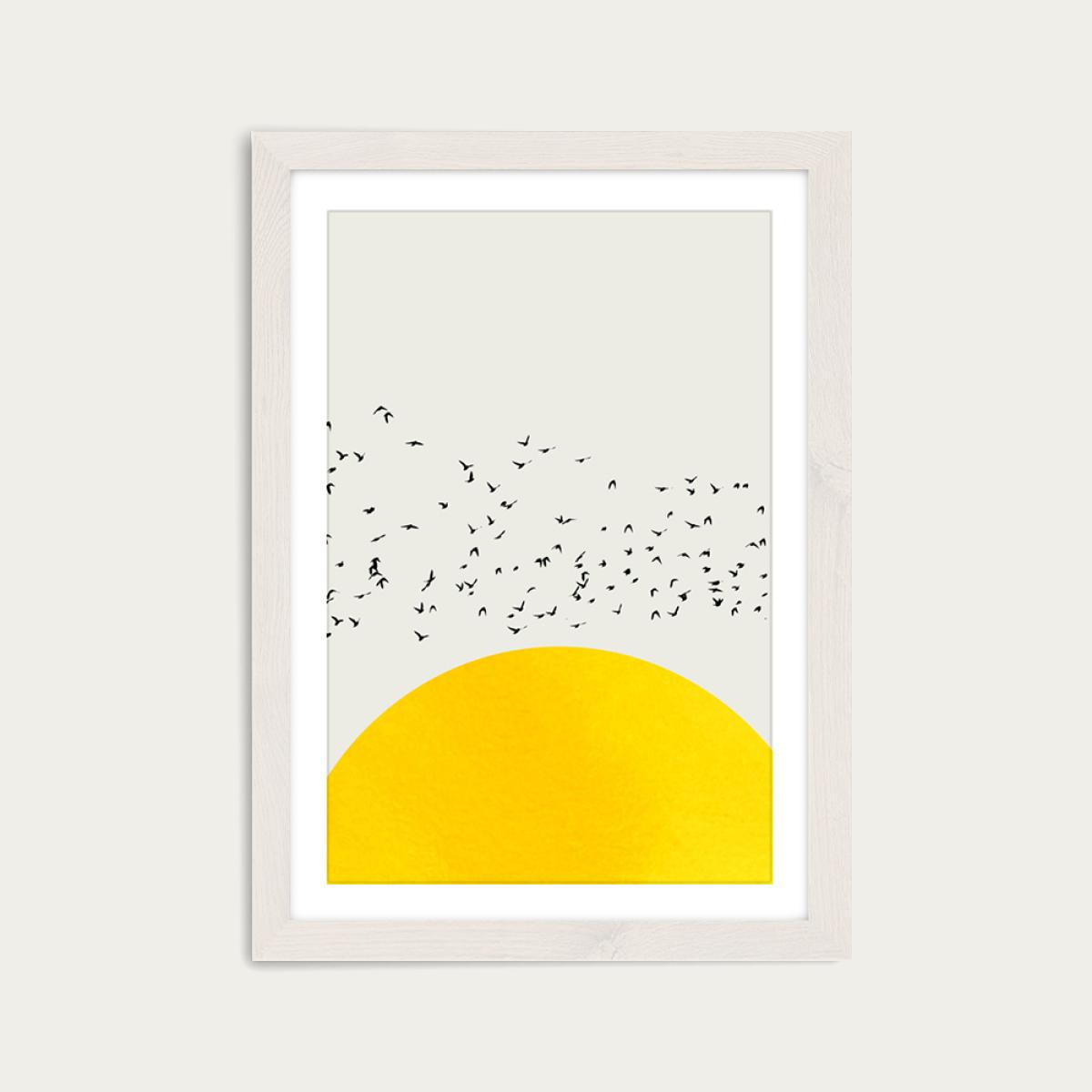 A Thousand Birds Art Print White Frame – image 1
