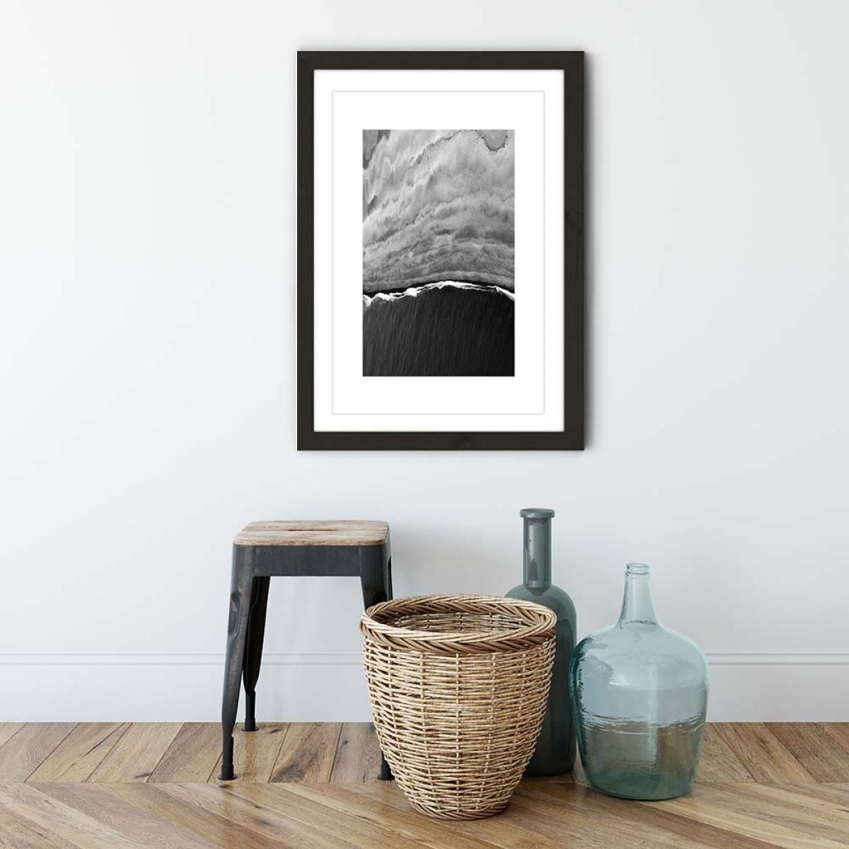 Black Ocean Art Print Black Frame – image 2