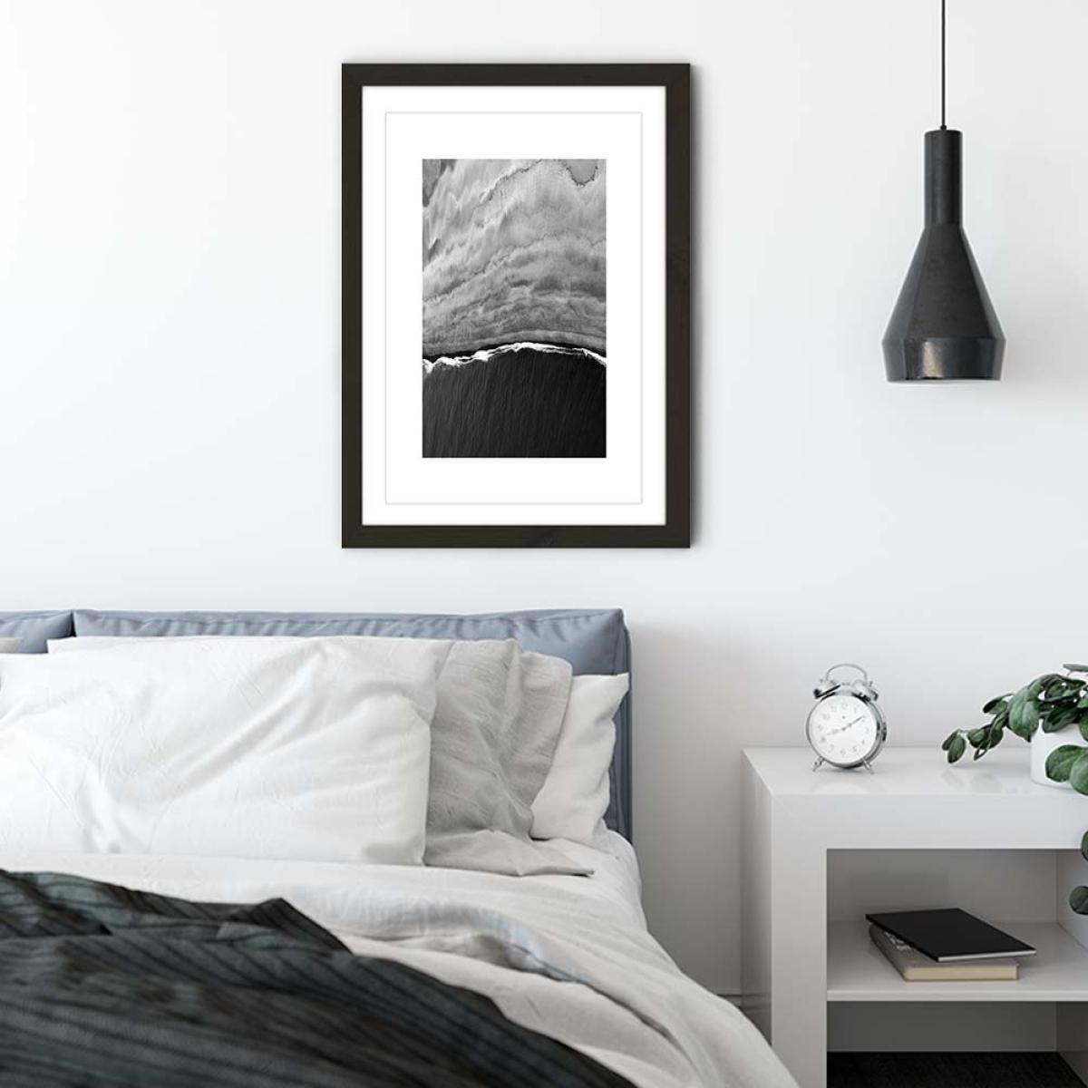 Black Ocean Art Print Black Frame – image 3