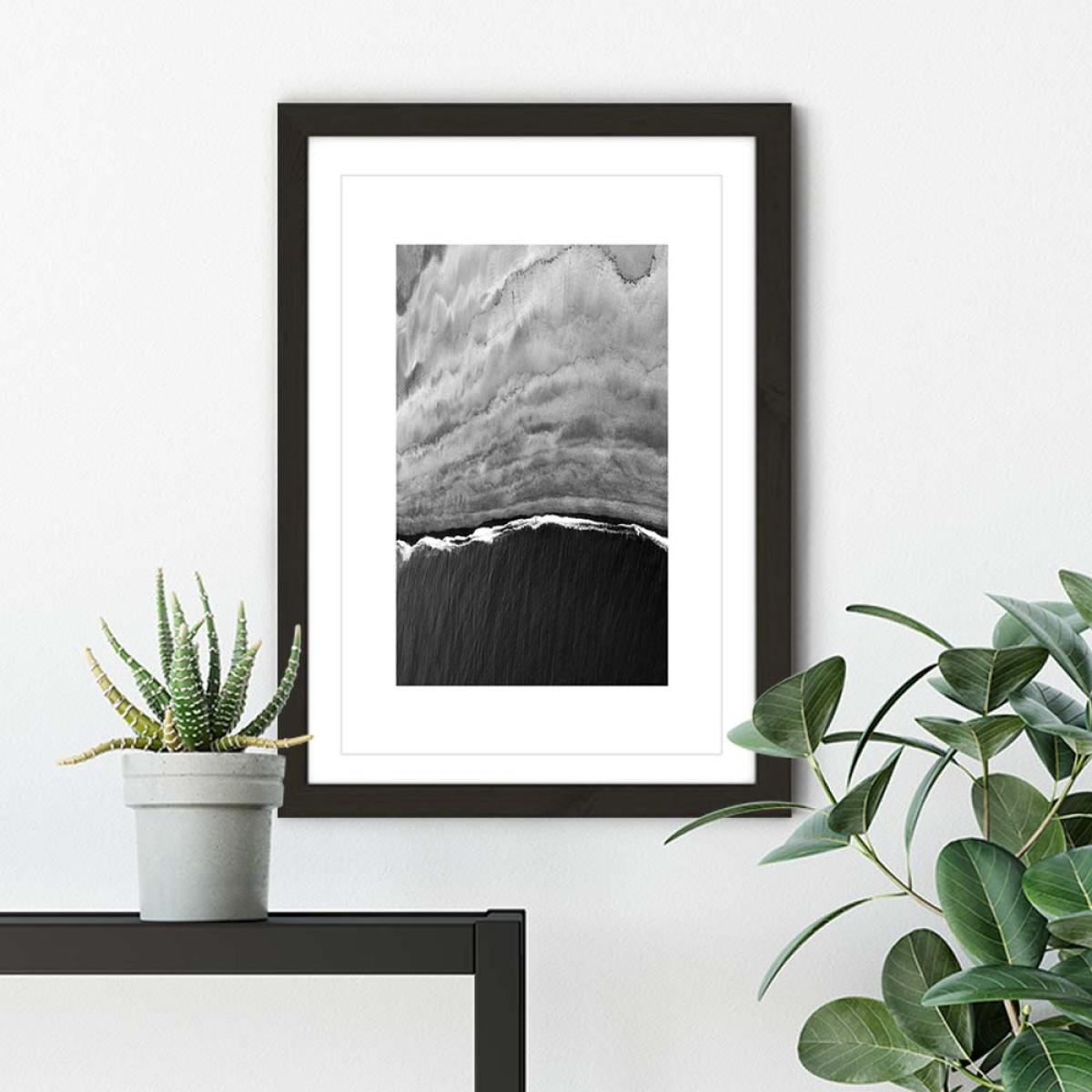 Black Ocean Art Print Black Frame – image 4