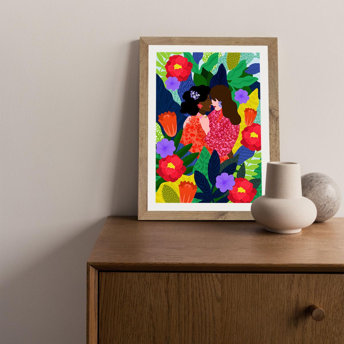 May Your Love Blossom 1 Art Print Oak Frame – image 2