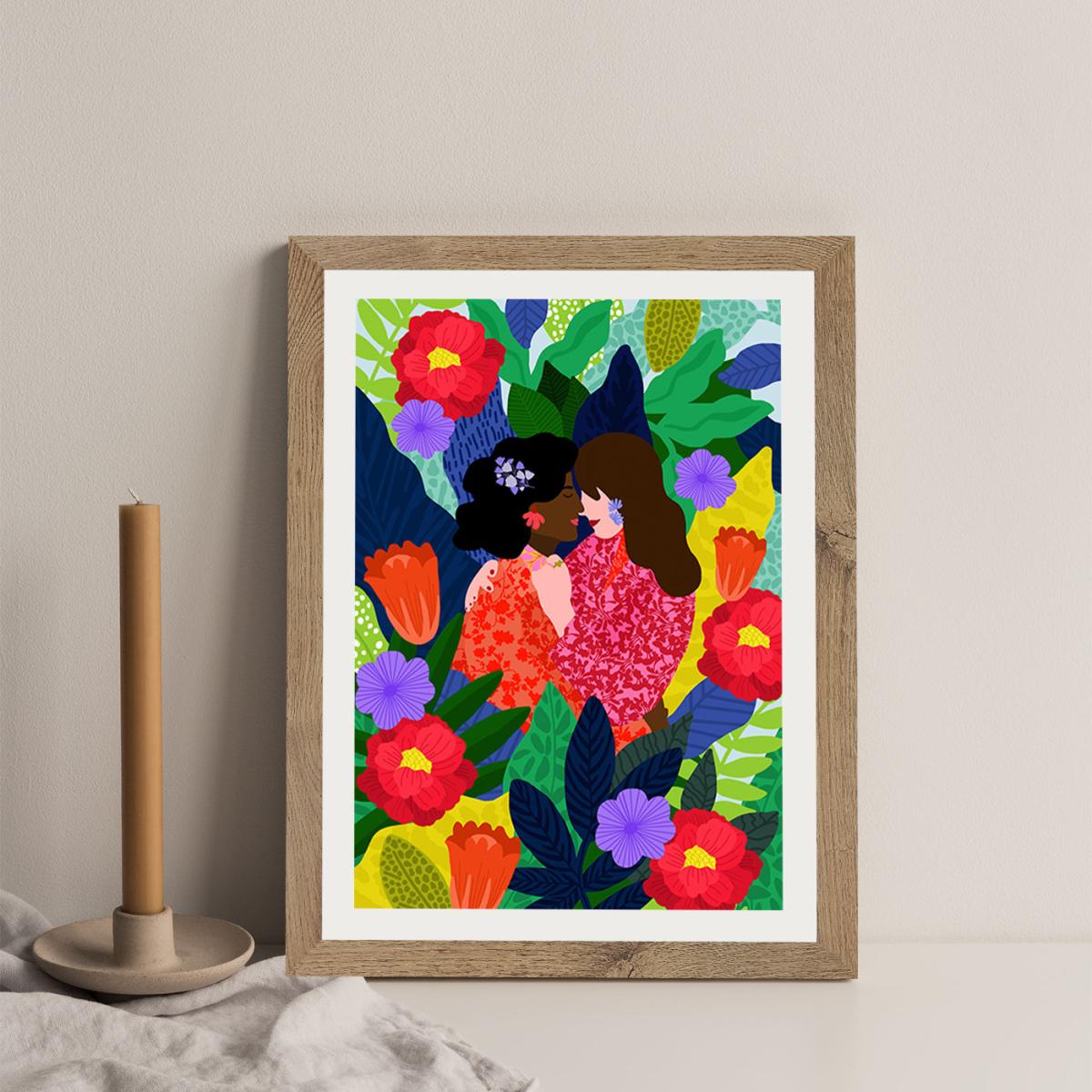 May Your Love Blossom 1 Art Print Oak Frame – image 3