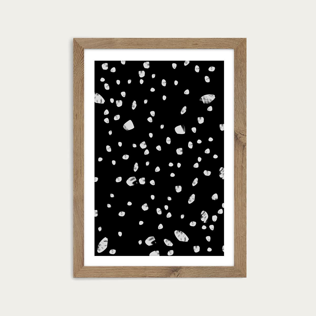 Universe Black Art Print Oak Frame – image 1