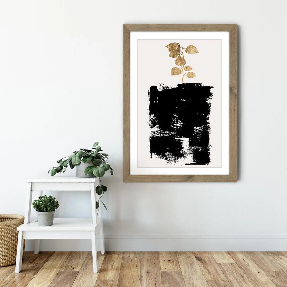 Botanical Still Life Gold No.5 Art Print Oak Frame – image 5