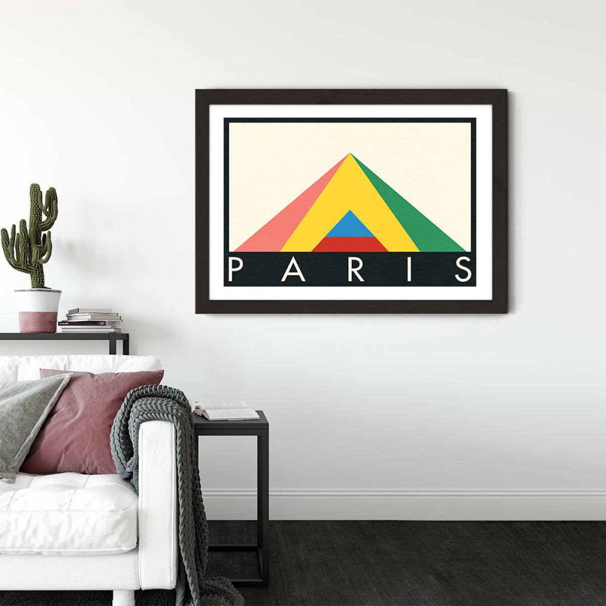 Paris Louvre Art Print Black Frame – image 2