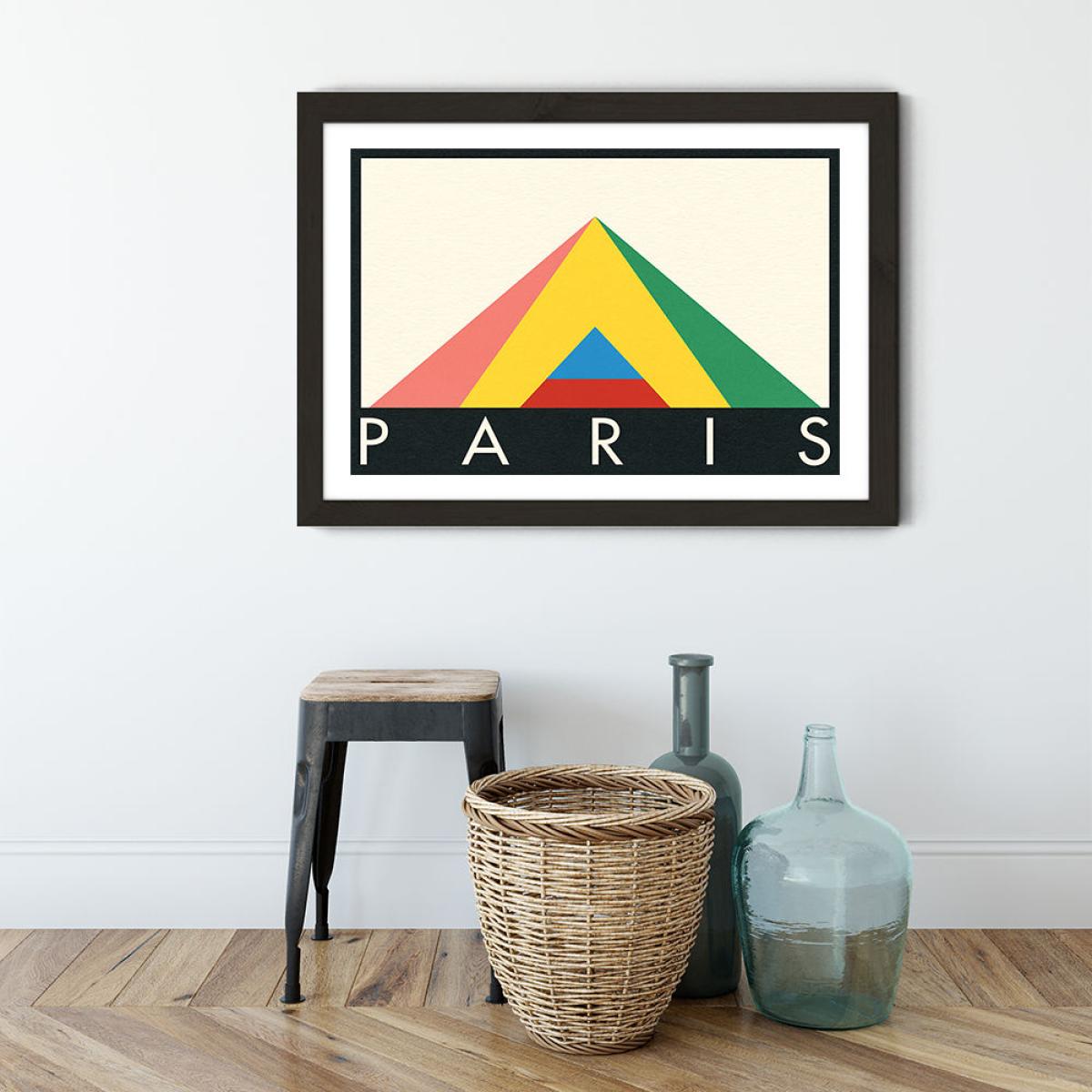 Paris Louvre Art Print Black Frame – image 3