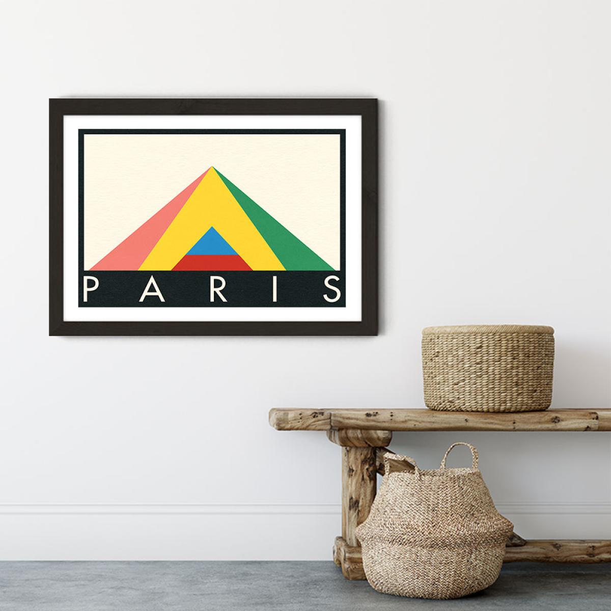 Paris Louvre Art Print Black Frame – image 4
