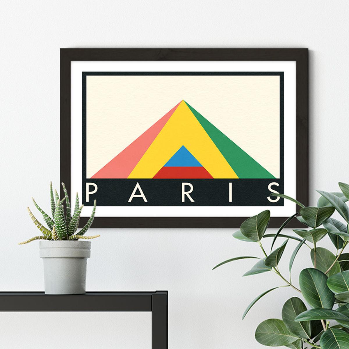 Paris Louvre Art Print Black Frame – image 5
