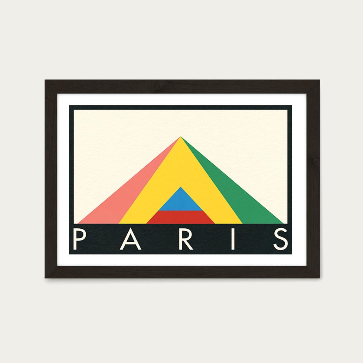 Paris Louvre Art Print Black Frame – image 1