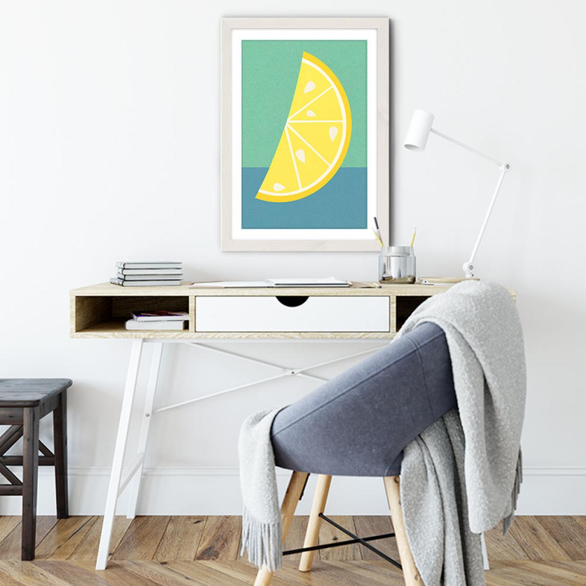 Lemon Slice Art Print White Frame – image 5