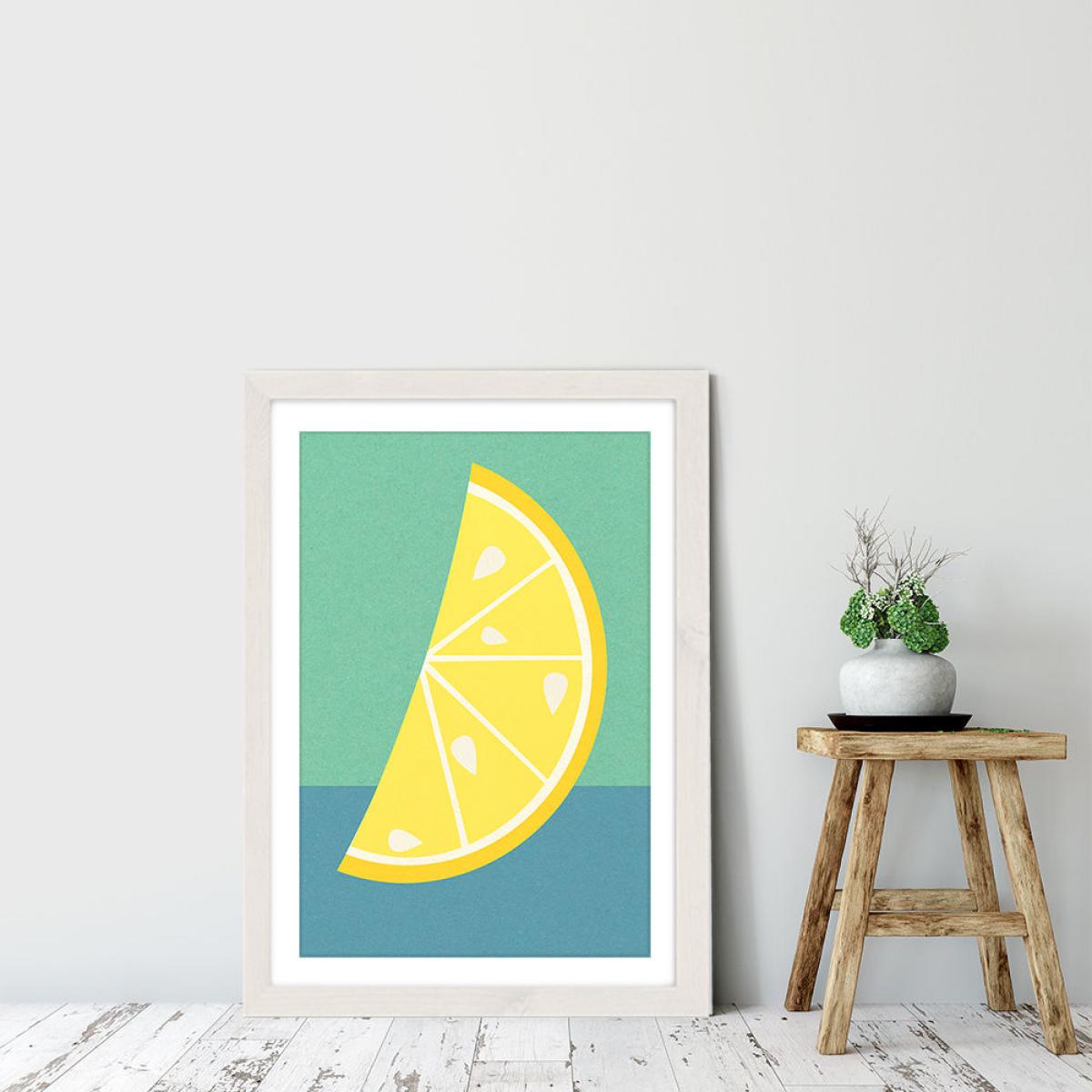 Lemon Slice Art Print White Frame – image 6