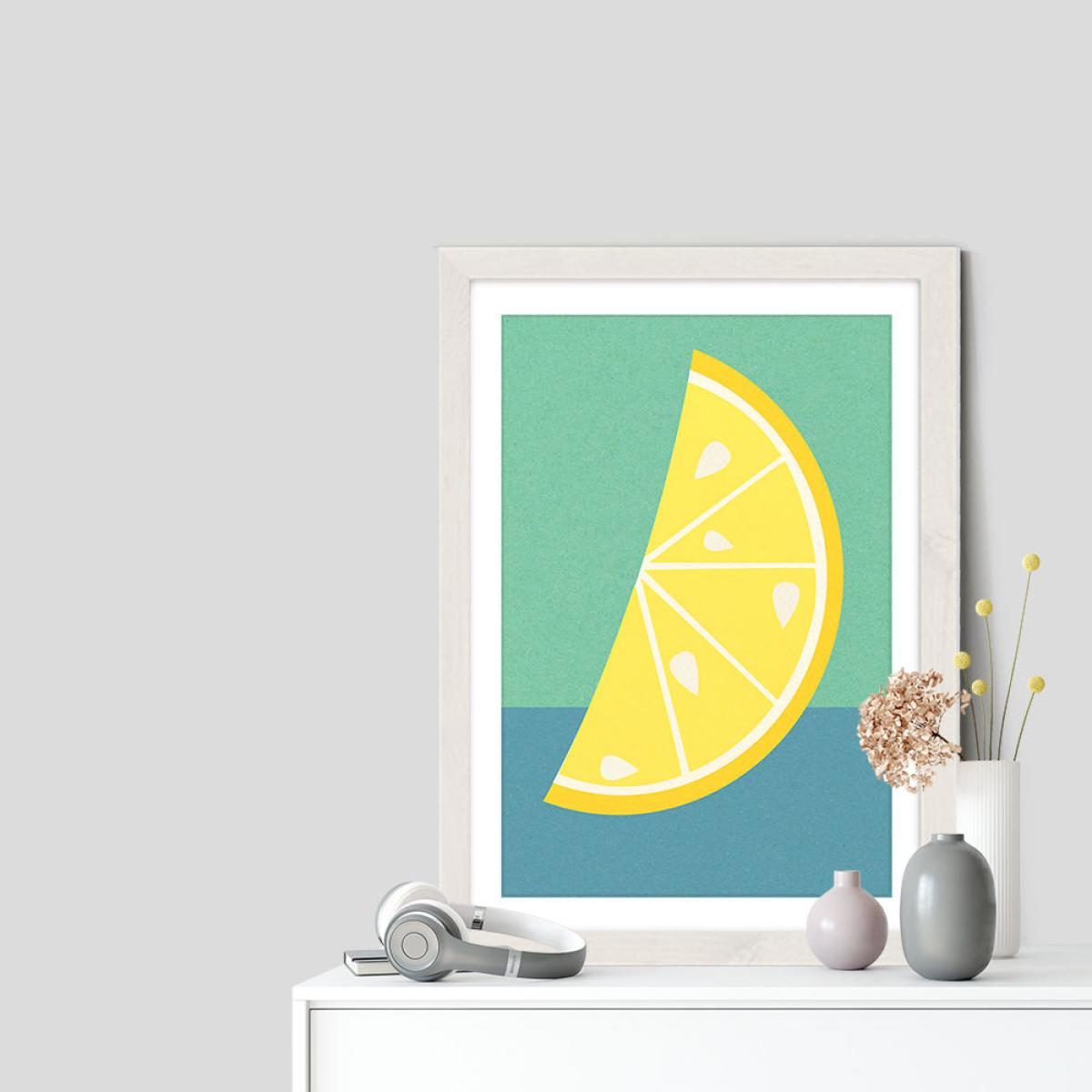 Lemon Slice Art Print White Frame – image 7