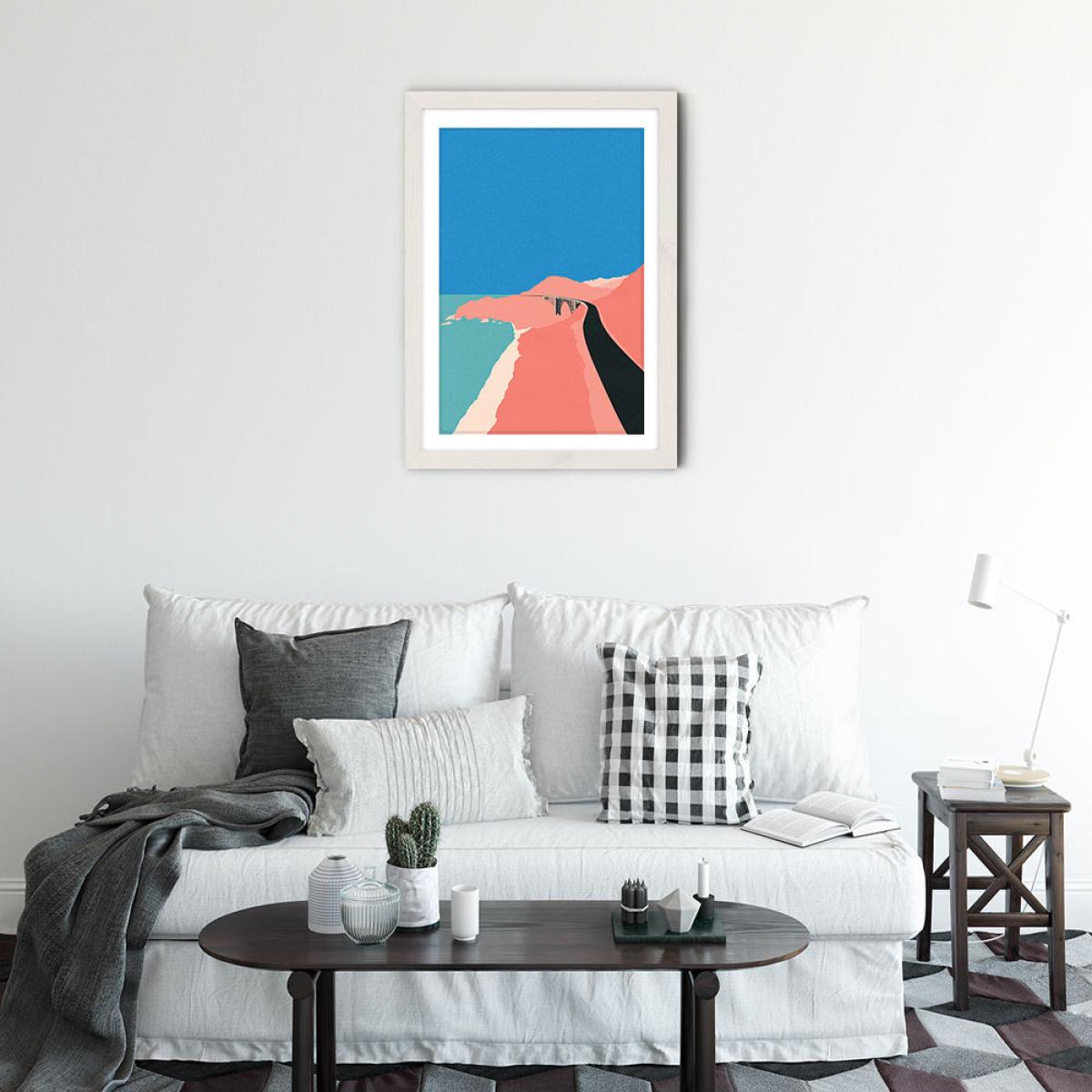 Pacific Coast Highway Big Sur Art Print White Frame – image 2