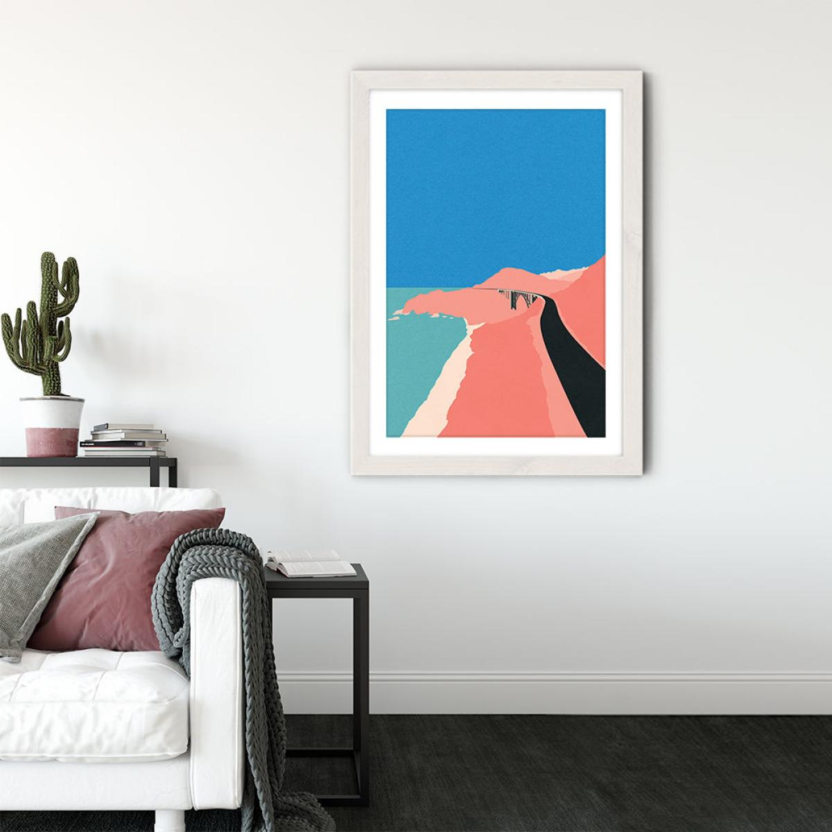 Pacific Coast Highway Big Sur Art Print White Frame – image 3