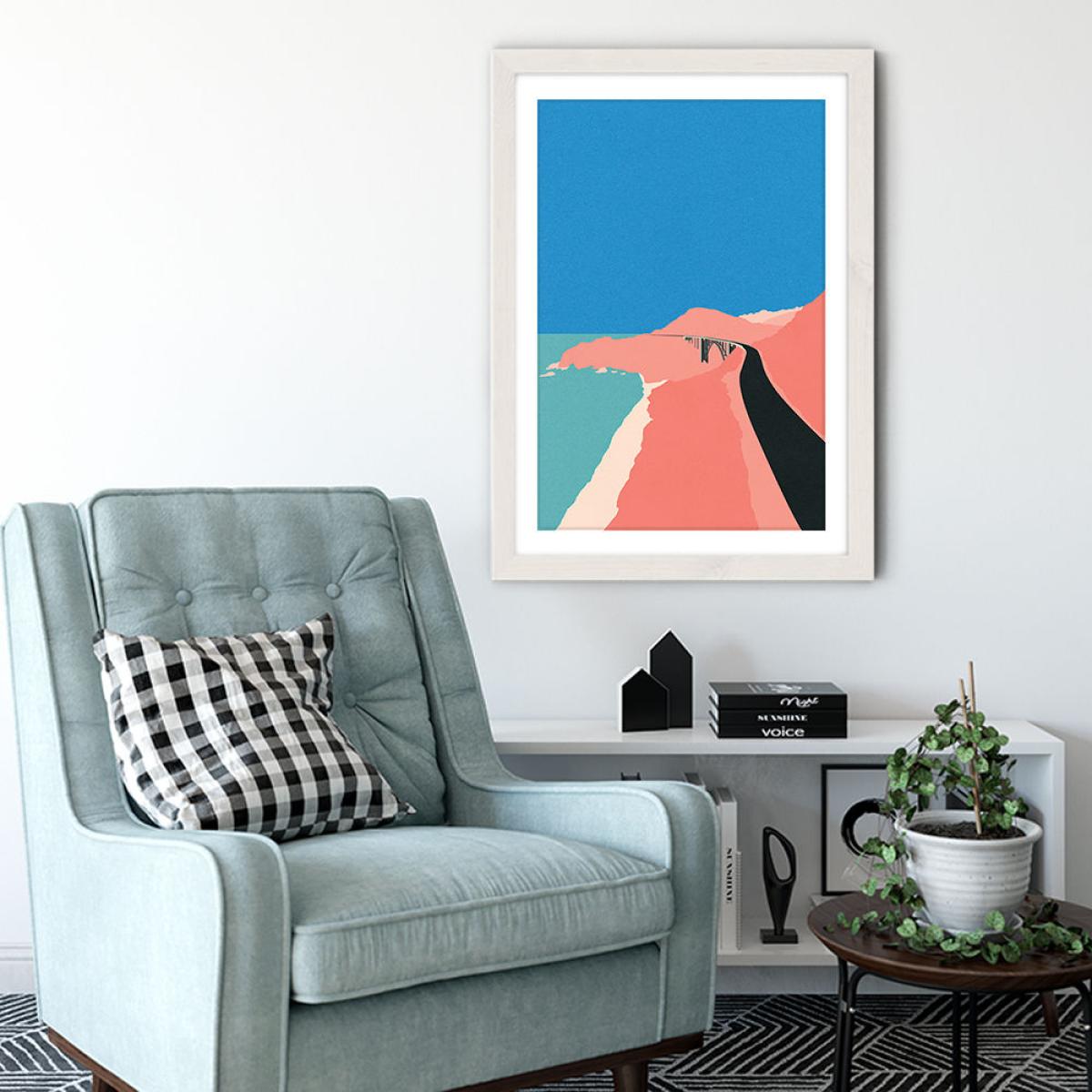 Pacific Coast Highway Big Sur Art Print White Frame – image 4