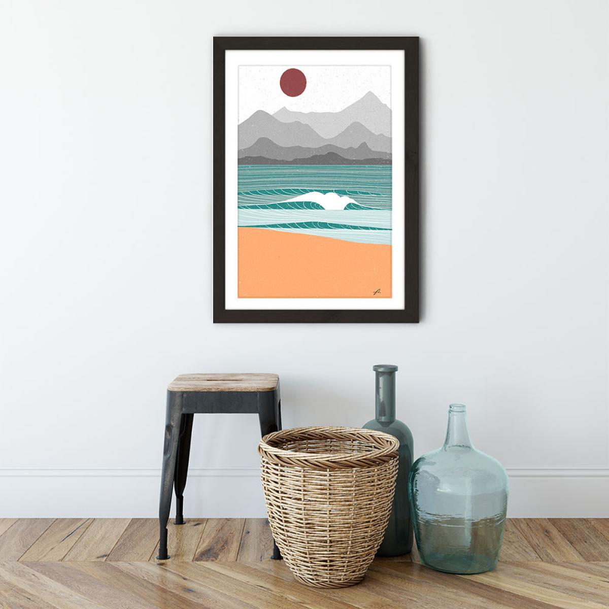 Beach Break Art Print Black Frame – image 2