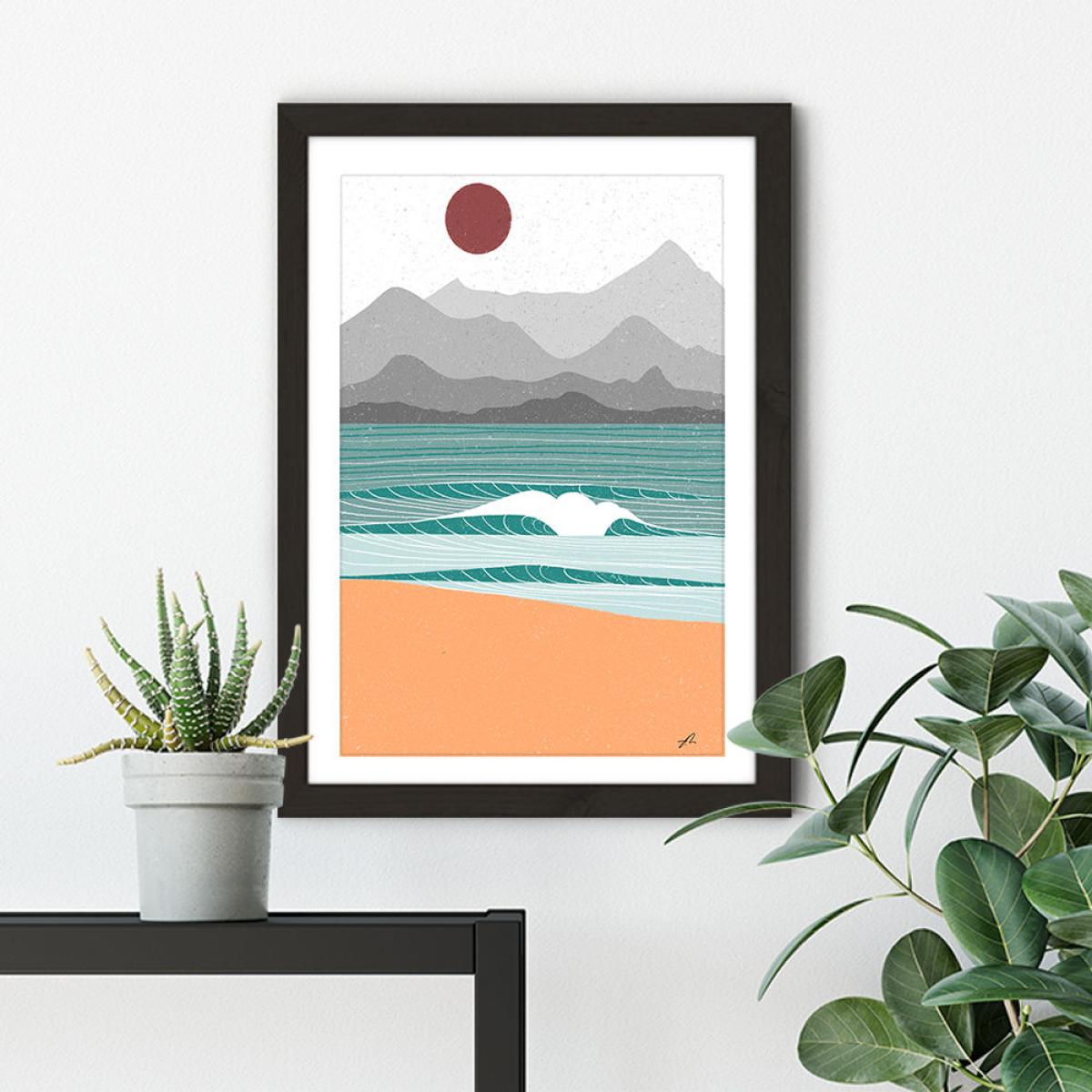 Beach Break Art Print Black Frame – image 4