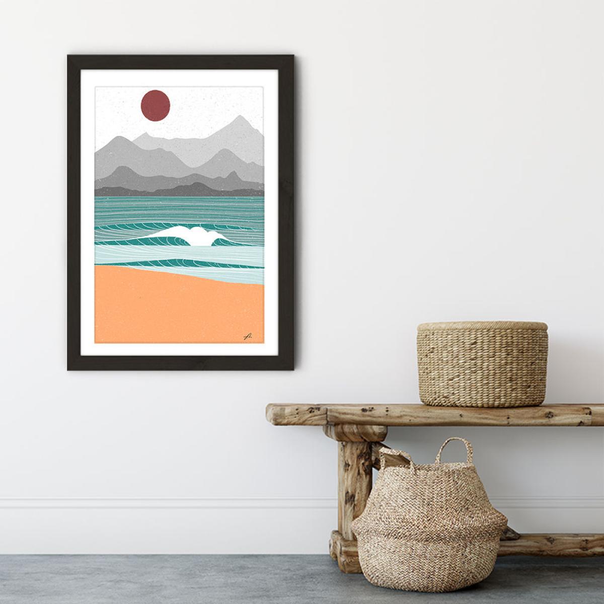 Beach Break Art Print Black Frame – image 6