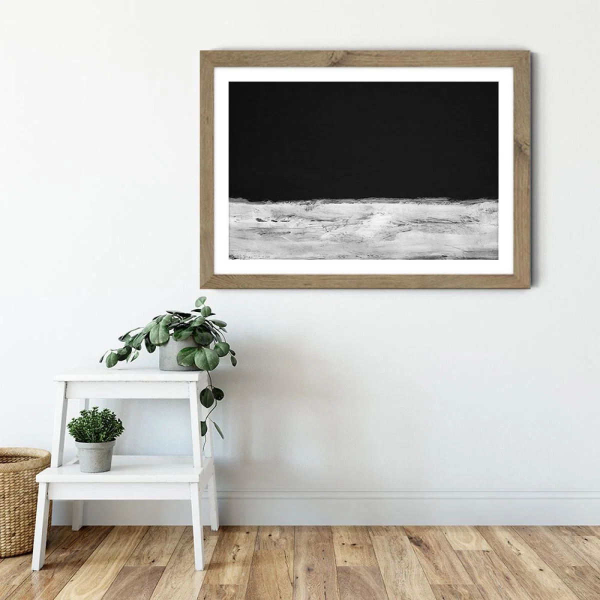 Mono Horizon Art Print Oak Frame – image 3