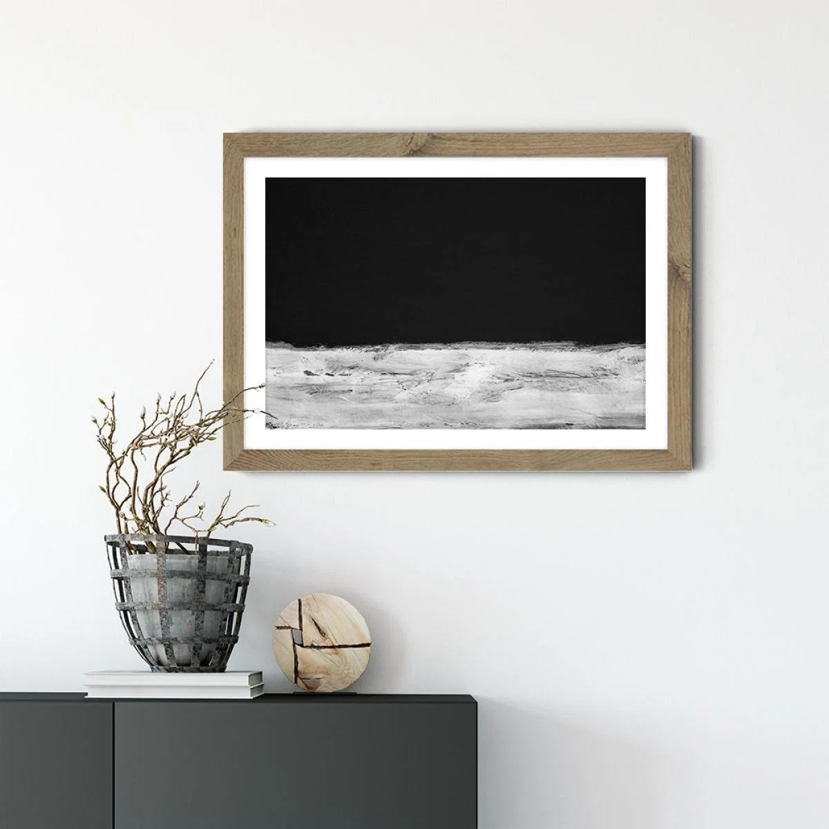Mono Horizon Art Print Oak Frame – image 4