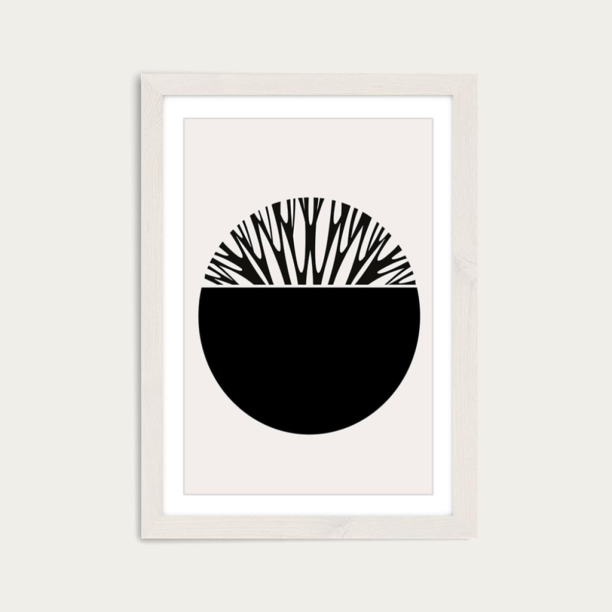 Abstractika Black Art Print White Frame – image 1