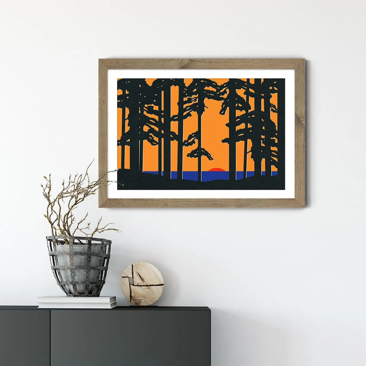 Baltic Sea Sunrise Art Print Oak Frame – image 2