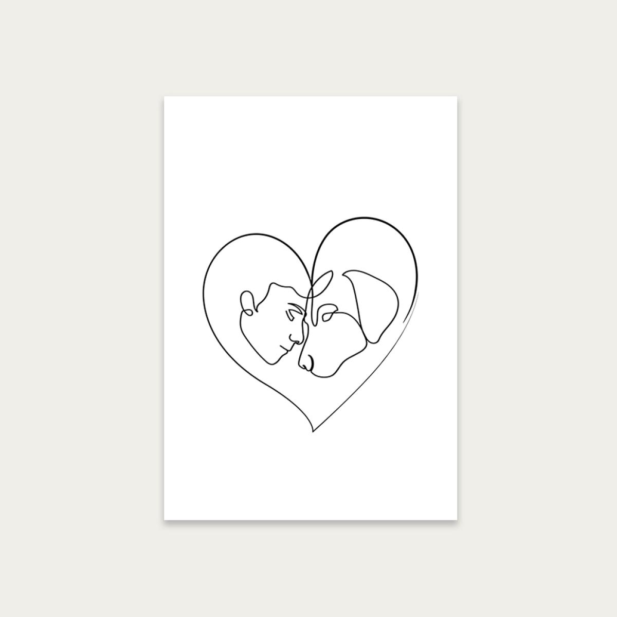 Dog Love Art Print Unframed