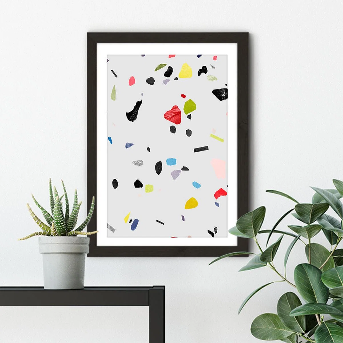 Painted Terrazzo No. 1 Art Print Black Frame – image 3
