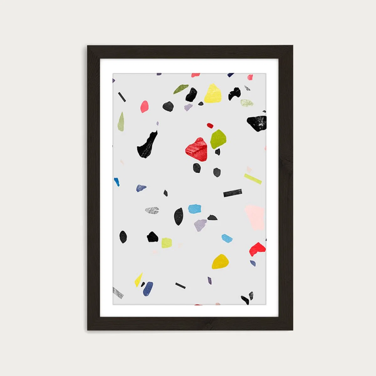 Painted Terrazzo No. 1 Art Print Black Frame – image 1