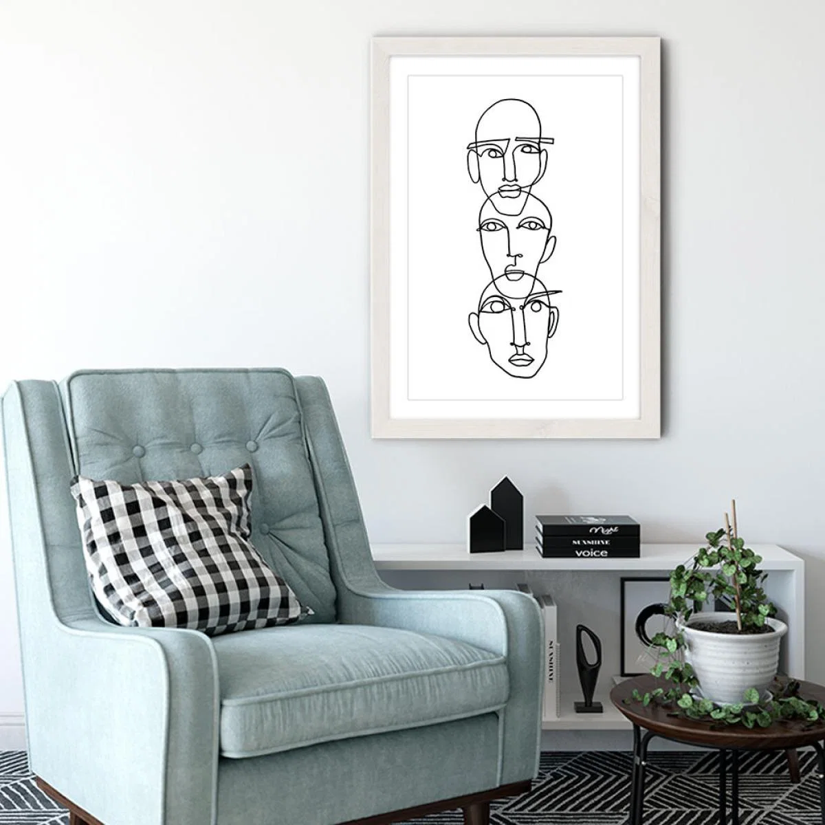 Three Art Print White Frame – image 4