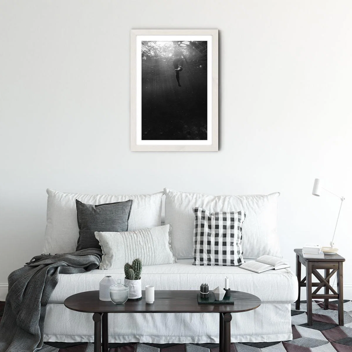 Swim Away Art Print White Frame – image 2