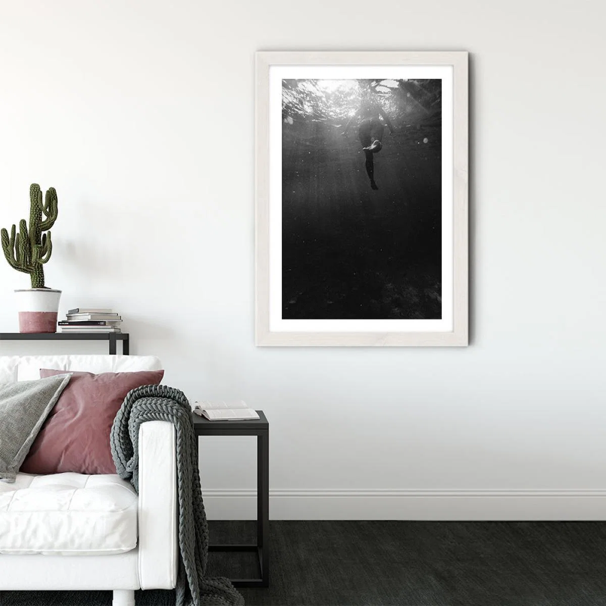 Swim Away Art Print White Frame – image 3