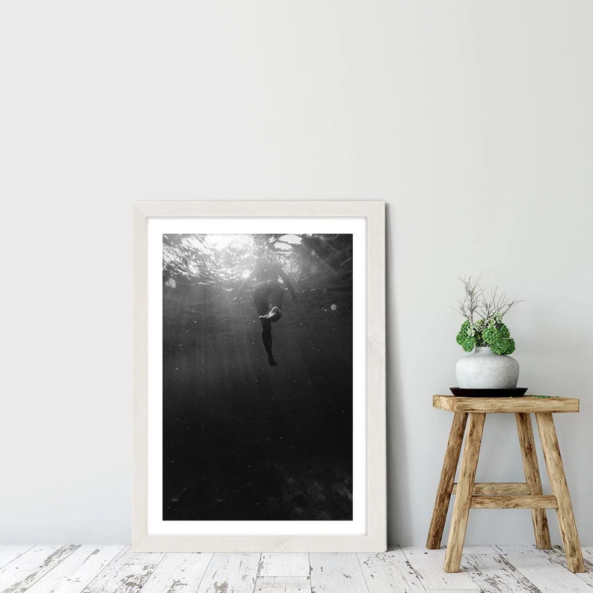 Swim Away Art Print White Frame – image 6