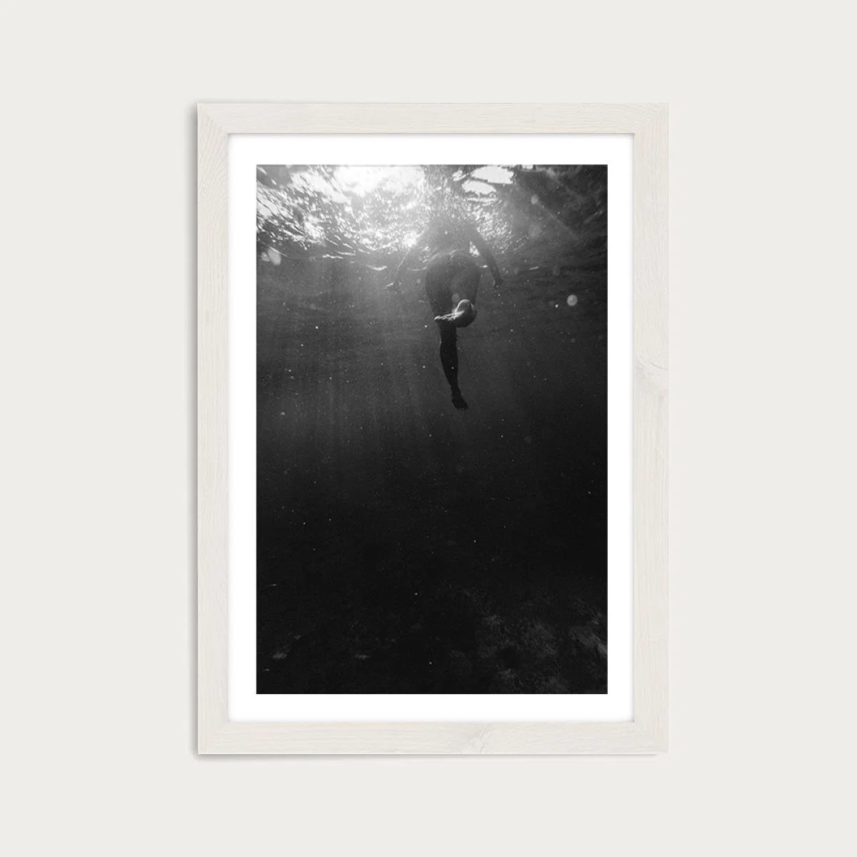 Swim Away Art Print White Frame – image 1