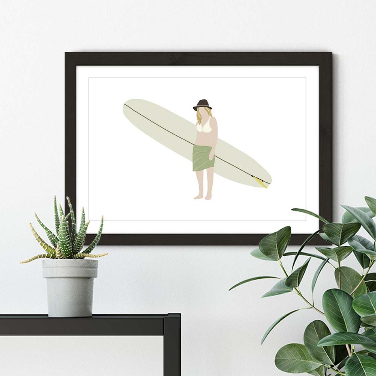 Boho Girl Art Print Black Frame – image 5