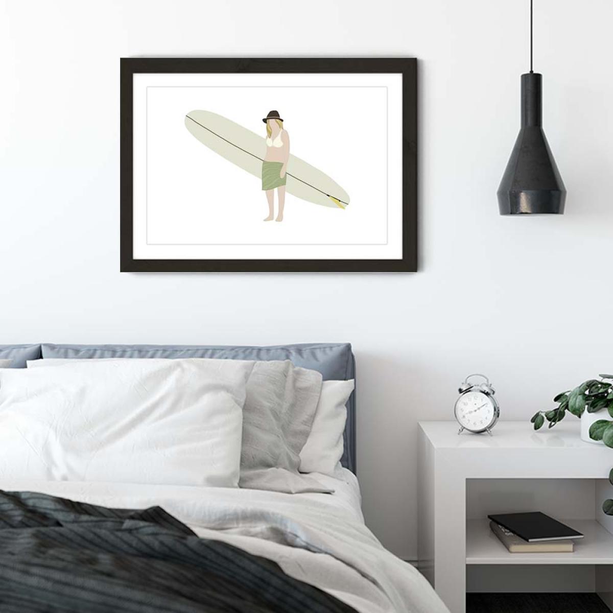Boho Girl Art Print Black Frame – image 6