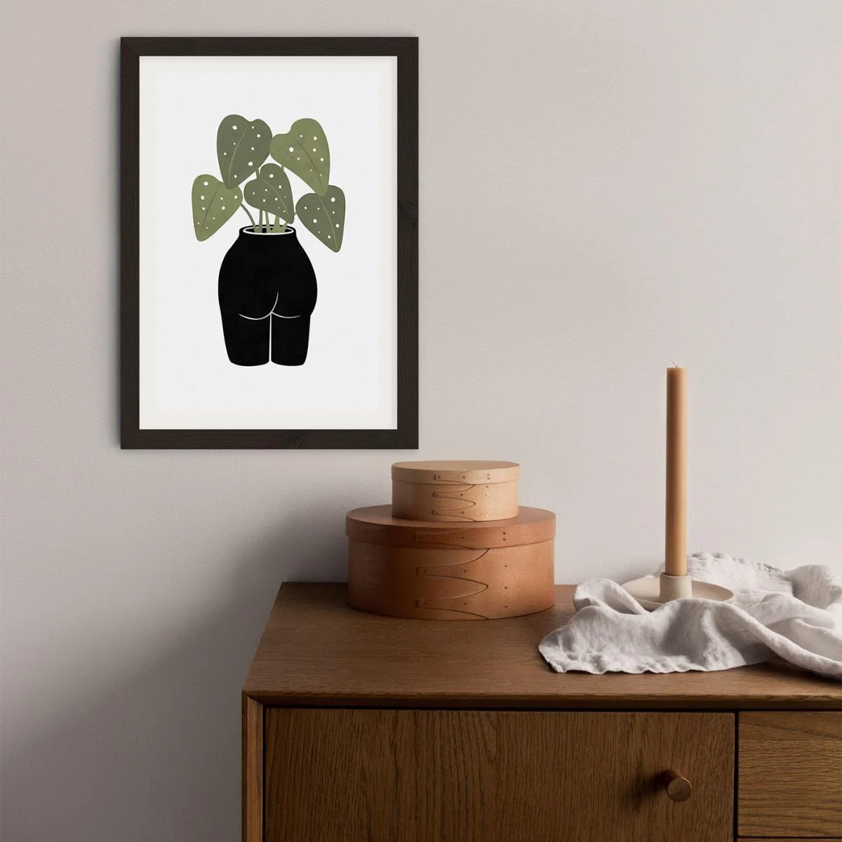 Butt Tanical Vase Art Print Black Frame – image 4