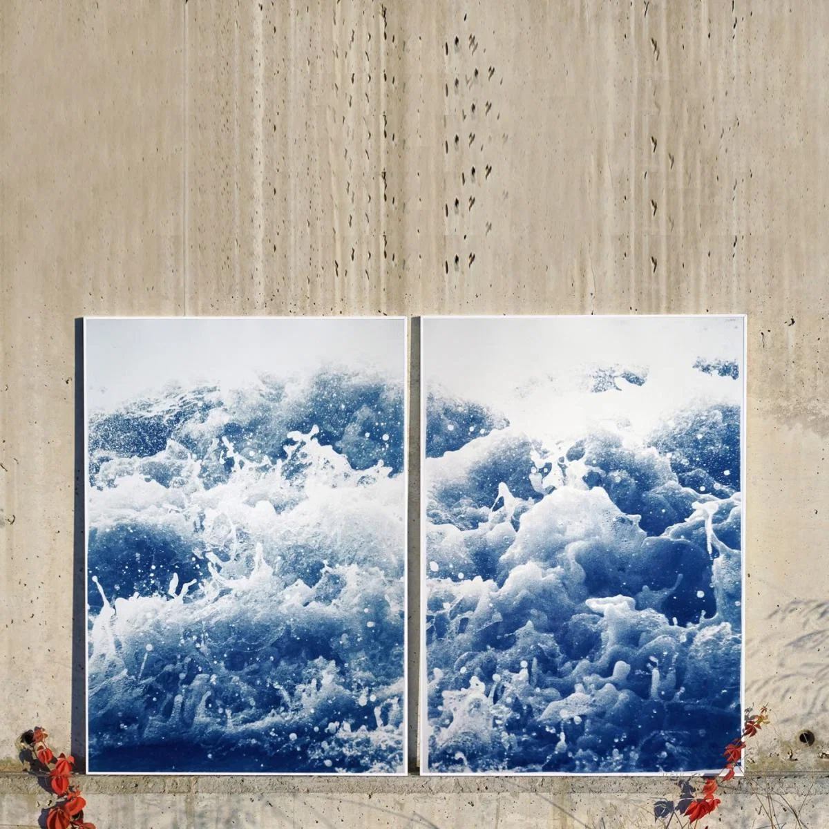 Tempestuous Tidal in Blue Handmade Cyanotype Art Print – image 4
